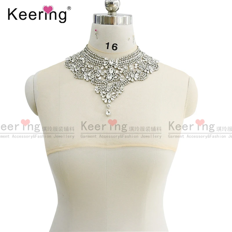 Rhinestone Applique Neckline for Wedding Dress, Bling Bling, New Arrival, WDP-165