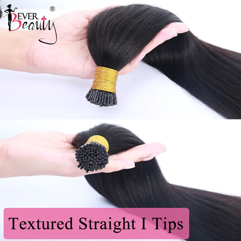 Croase Light YakiตรงI Tipต่อผมTexturedตรงI Tip Microlinksสำหรับผู้หญิงบราซิลVirgin Hair Ever Beauty