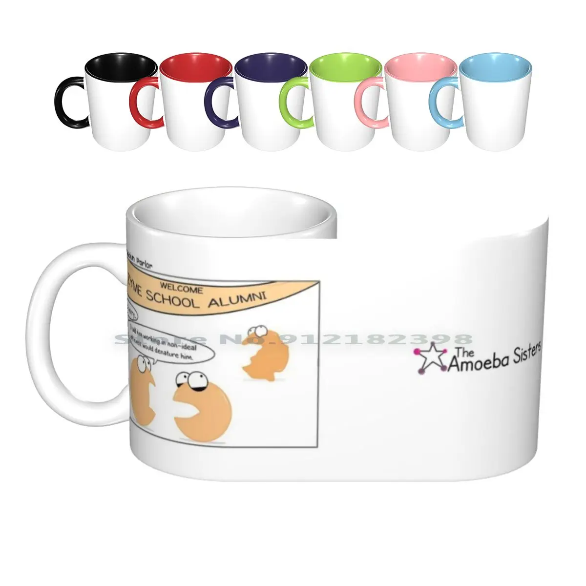 Enzyme Gossip Ceramic Mugs Coffee Cups Milk Tea Mug Amoeba Sisters Biology Science Amoebasisters Enzymes Biochemistry Creative