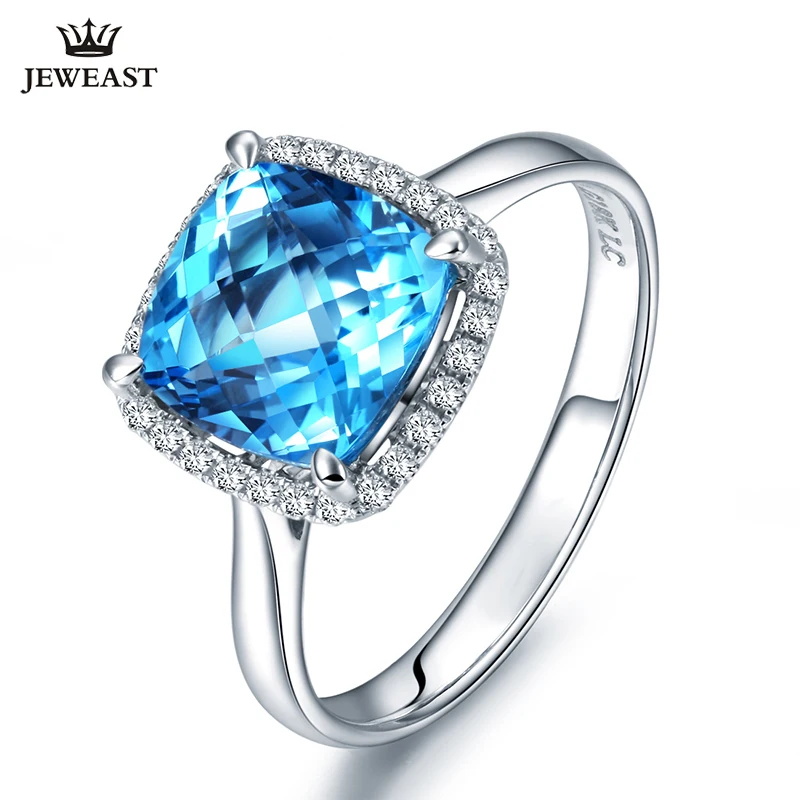 

LSZB Natural topaz 18K Pure Gold 2023 New Hot Selling Top Ring Women Heart Shape Ring For Ladies Woman Genuine Jewelry