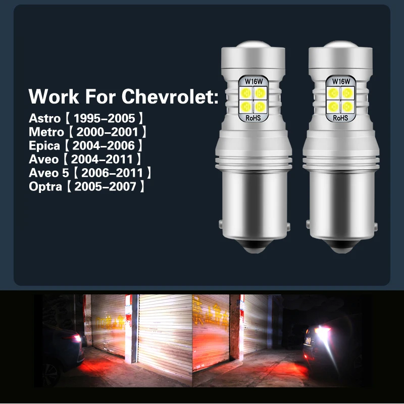 2pcs LED Reverse Light Blub Backup Lamp P21W BA15S 1156 Canbus No Error For Chevrolet Astro Metro Epica Aveo 5 Optra