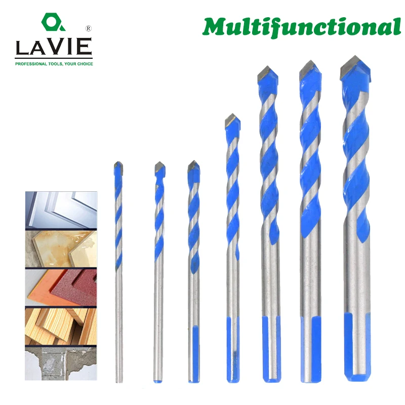 3 4 5 6 8 10 12mm Multi-functional Glass Drill Bit Triangle Bits Ceramic Tile Concrete Brick Metal Stainless Steel Wood SJBWT