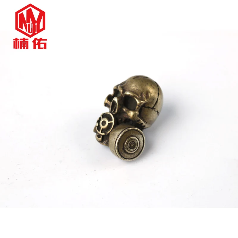 1PC EDC Paracord Beads Fireman Gas Mask Skull Retro Brass Copper Oxide  Umbrella Rope Cord Lanyard Pendants Knife Beads