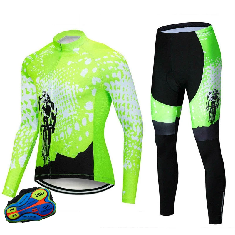 Long Sleeve Bike Jerseys With Pants For Men Latest Autumn Winter Cycling Sets Pro Team Racing Sportswear Bicycle Suits Uniform