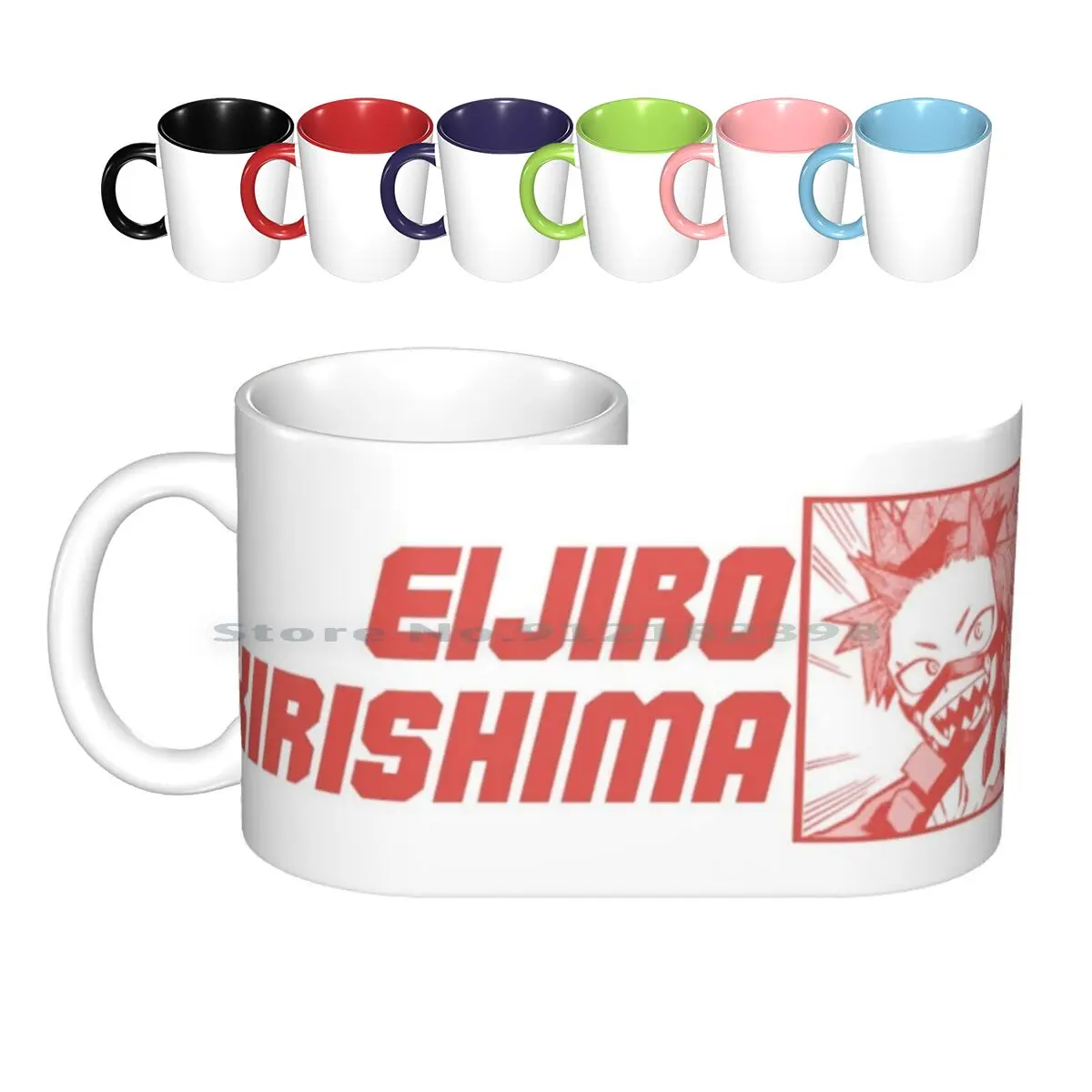 Kirishima Ceramic Mugs Coffee Cups Milk Tea Mug Boku No Hero Academia Mha Bnha Anime Bakugou Todoroki Deku Midoriya Manga Blue