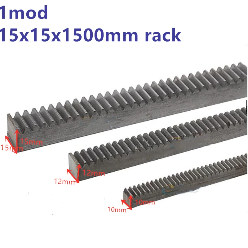 1pc 1Moduld 15*15*1500mm rack straight teeth  zipper