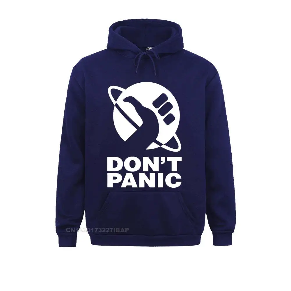 Men The Hitchhikers Guide To The Galaxy Logo Men Harajuku Hoodies Don't Panic Print Men Cotton Basic Sportswear Printing