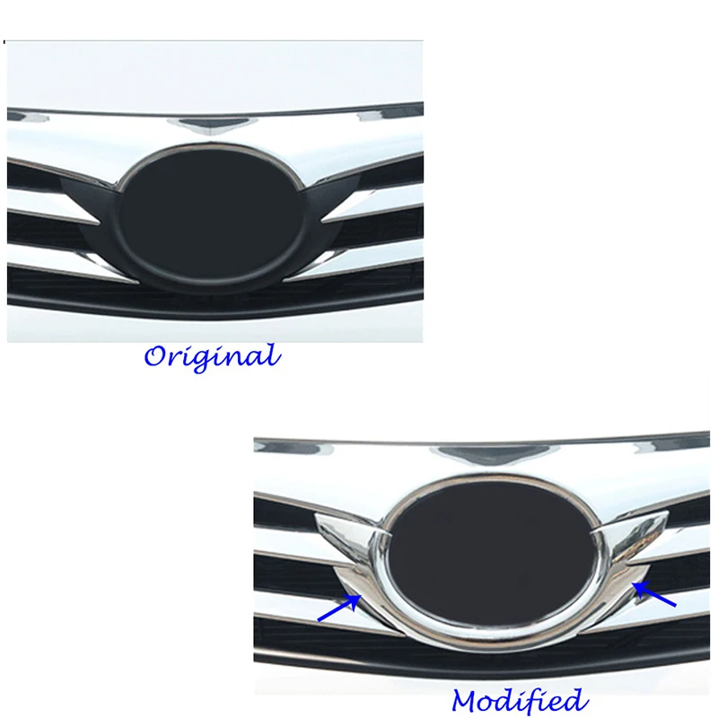 2014 2015 Car Accessories Grille Bumper Car Logo Frame Cover Trim ABS Car Front Mesh Chrome for Toyota Corolla Chromium Styling