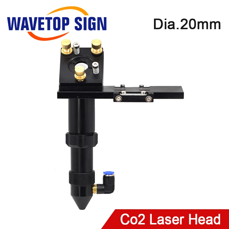 

WaveTopSign CO2 Laser Head for Focus Lens Dia.20 FL.50.8 63.5mm Mirror 25mm Mount for Laser Engraving Cutting Machine