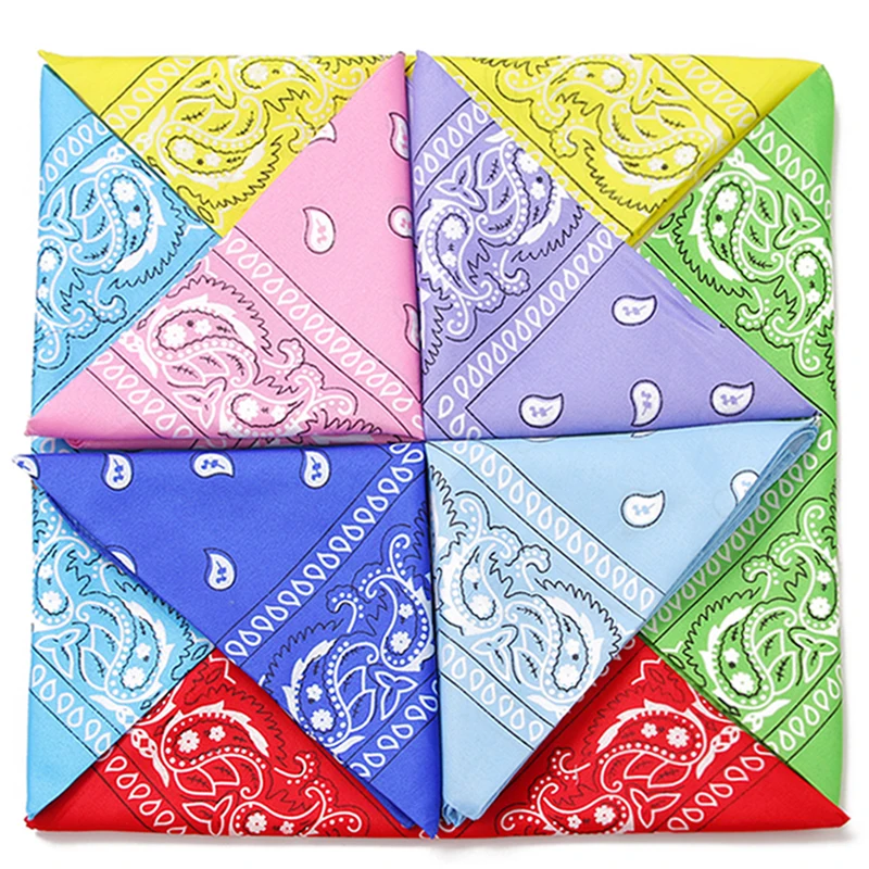 VKME Bohemian Print Bandana Hair Bands For Girls Women Kids Unisex Square Scarf Turban Headband Hair Headwear Punk Rock Kerchief