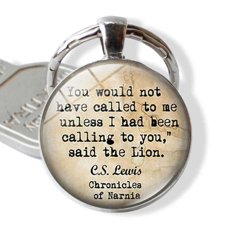 WG 1pc C.S. Lewis Narnia Chronicles Time Gem&stone Keychain Keyring Pendant Cabochon Glass Ball Keychain For Female Jewelry