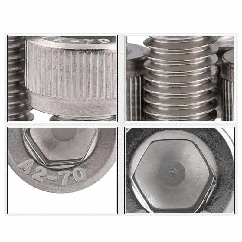 M8 M10 M12 M14 M16 M20 304 Stainless Steel Hexagon Socket Bolts A2 Cup Head Screws Length 10mm-150mm