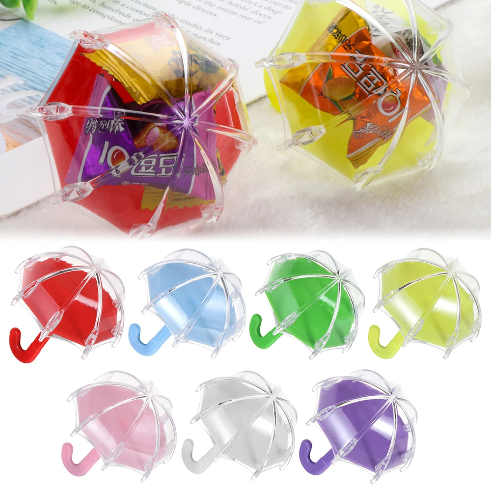 1PC Transparent Plastic Umbrella Candy Box Sugar Jar Storage Box Cookies Bag Gift Box Home Decoration Wedding Supplies