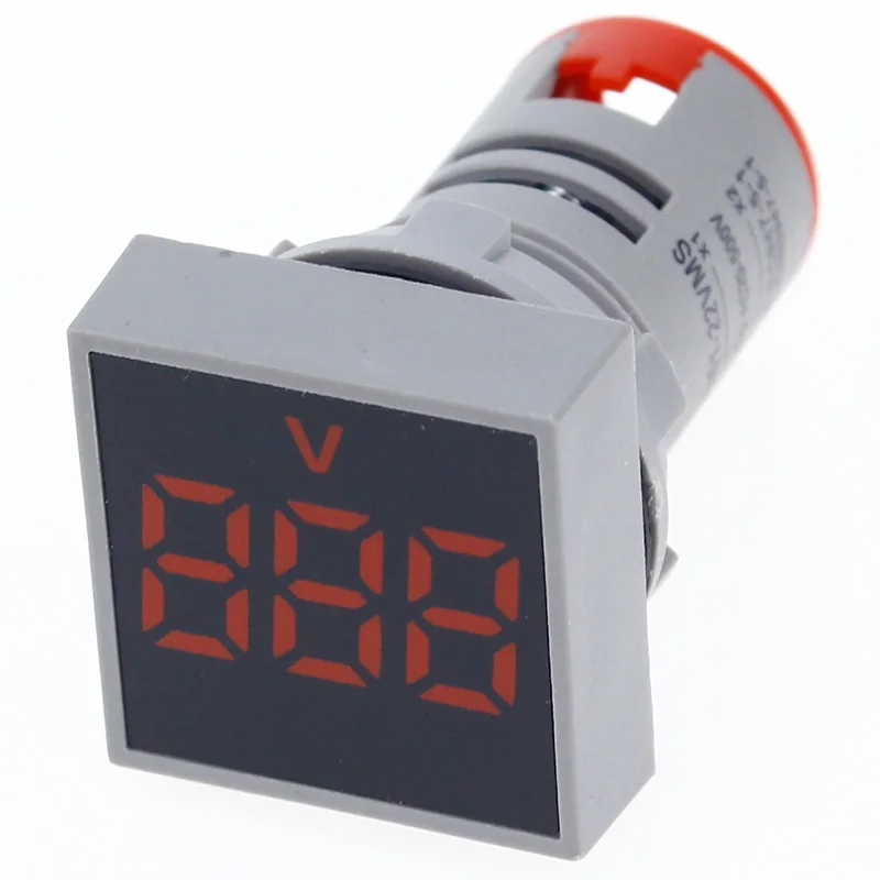 22MM AC 60-500V Voltmeter Square Panel LED Digital Voltage Meter Indicator Light