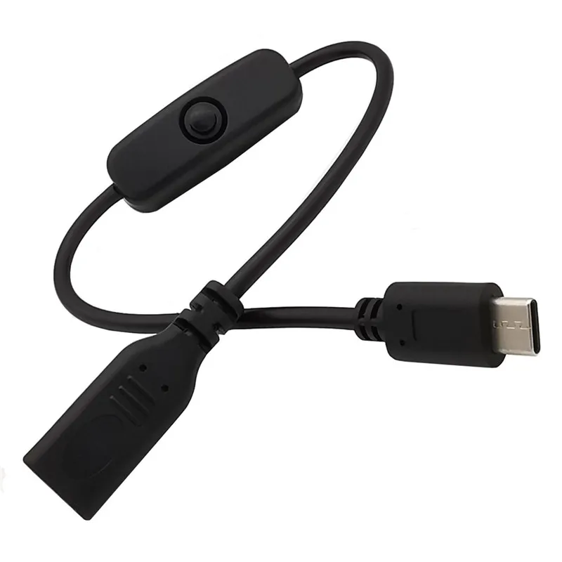 C-type male-to-female USB cable with on / off switch, c-type USB 3.1 extended push-in key switch cable  0.3m