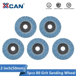 XCAN Sanding Wheel 5pcs 2inch 50mm Flap Polishing Disc Grinding Wheel Blade for Angle Grinder 80 Grit Abrasive Tool Sanding Disc