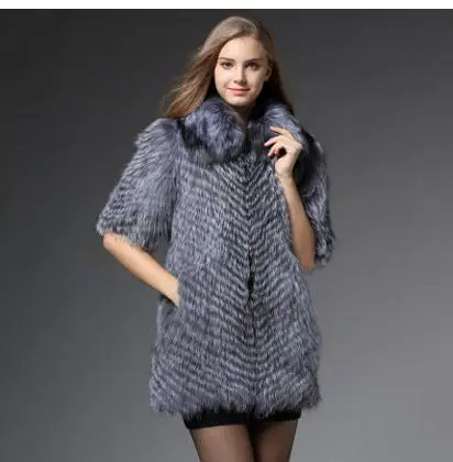 New Womens Waistcoats Man-Made Fox Fur Vest Coats Long Casual Female Large Size Fur Waistcoats Wiinter Autumn Fur Vest Cj82