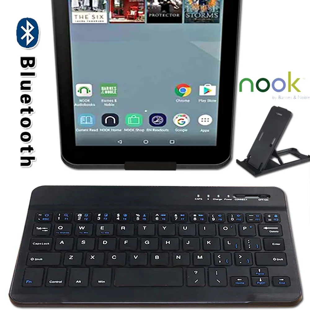 Slim Portable Nirkabel Bluetooth Keyboard untuk Barnes Noble NOOK 7 "/Glowlight 3/HD 7 Inci/(2016) 7 Inci Tablet Keyboard Nirkabel