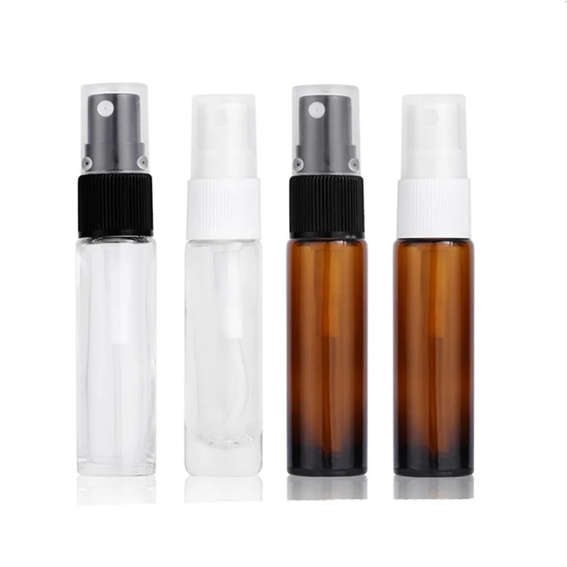 

24 x 10ML Travel Amber Refillable Glass Sprayer Bottle 1/3oz empty Transparent Perfume Atomizer Fragrance parfum Vials