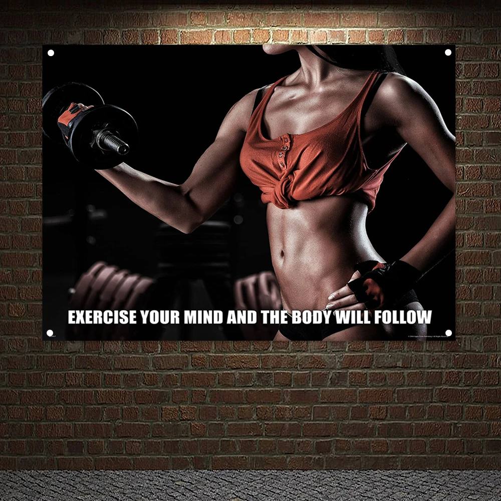 

Gym Wallpaper Man Muscular Body Poster Flag Hanging Painting For Room Bedroom Decor Workout Inspirational Banners Wall Stickers