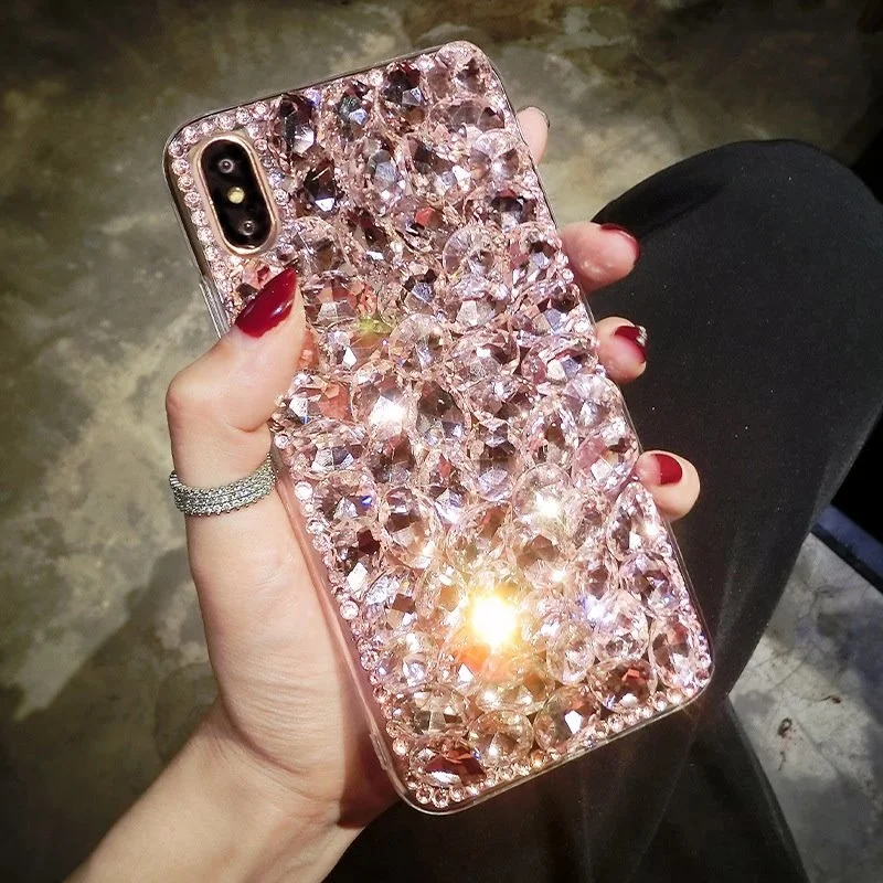 Luxury Glitter Diamond Rhinestone Phone Case For SamsungS24 S23 S22 S21 S20 S10 Plus + Ultra Fe Note 10 20 Silicone Bling Cover