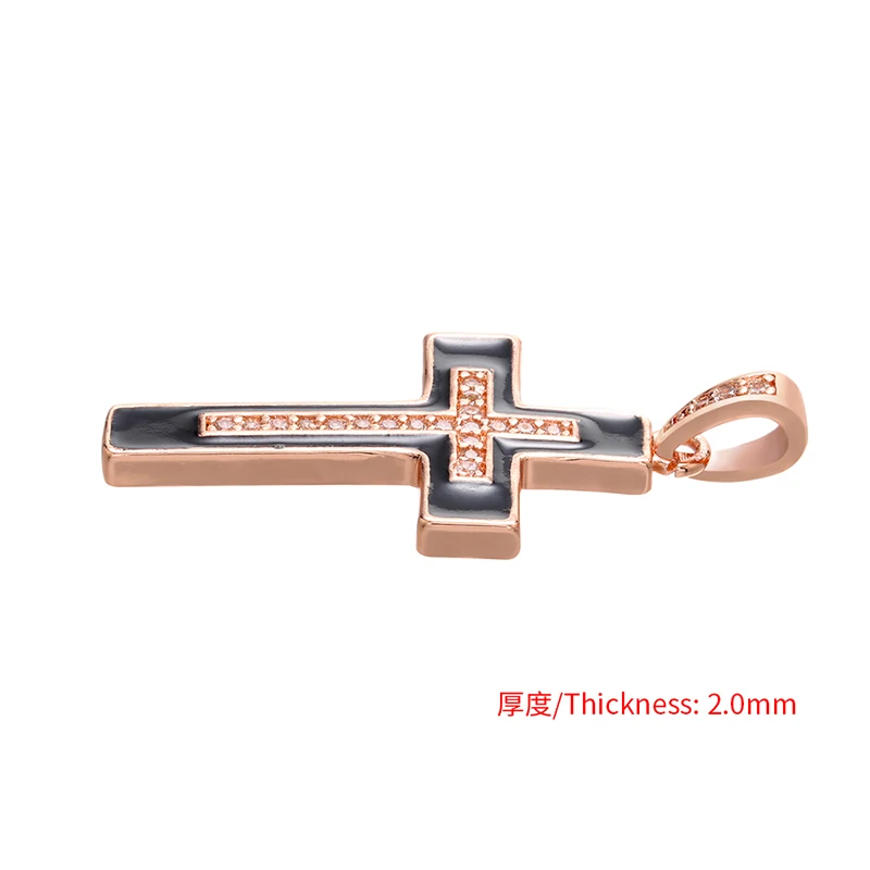 ZHUKOU 17x34mm high quality cross crystal necklace pendant for DIY handmade necklace jewelry accessories making model: VD674