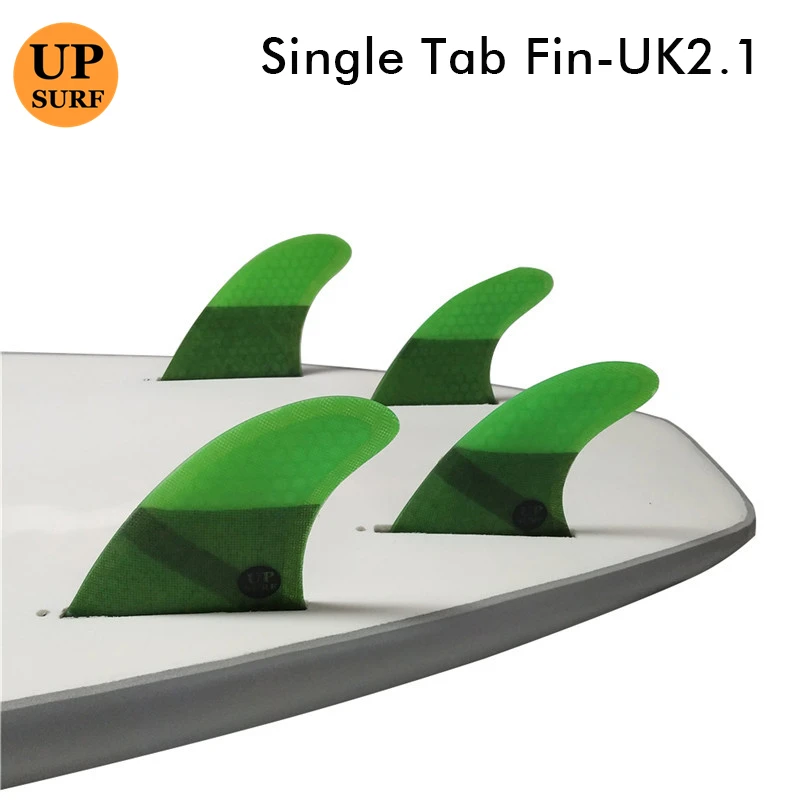 UPSURF Future Surfboard Fin Quilhas Surf Single Tabs UK2.1 Fins Fiberglass Honeycomb Fins in Surfing 4 in Per Set UPSURF Logo