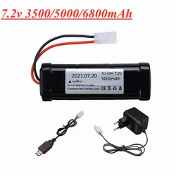 7.2V 5000mAh Ni-MH SC battery and 7.2v charger for RC toys tank car Airplane Helicopter With Tamiya Connectors 7.2 v battery