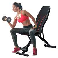Multifunctional Fitness Bench Weight Training Equipment Rollers Foldable Dumbbell Bench 7 Gear Backrest Sit Up AB Abdominal
