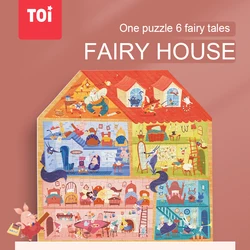 Children 136 Pieces Fairy House Paper Jigsaw Puzzle Storytelling Puzzle Learning Education Toys Kids 5Y+