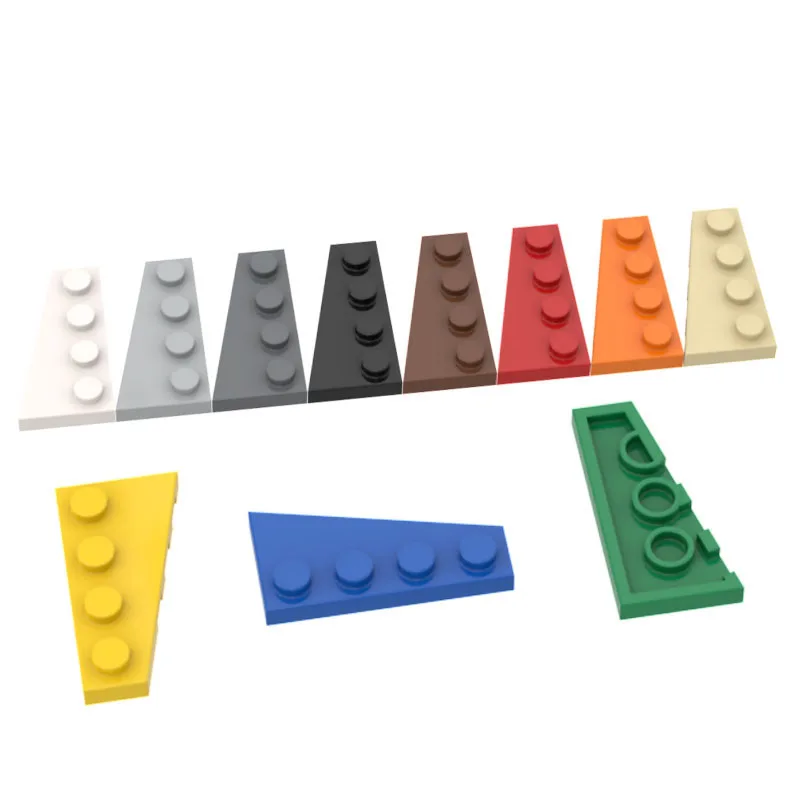 10pcs MOC Brick Parts 41770 Wedge Plate 4 x 2 Left Compatible Building Block Particle DIY Assmble Kid Brain Toy Birthday Gift