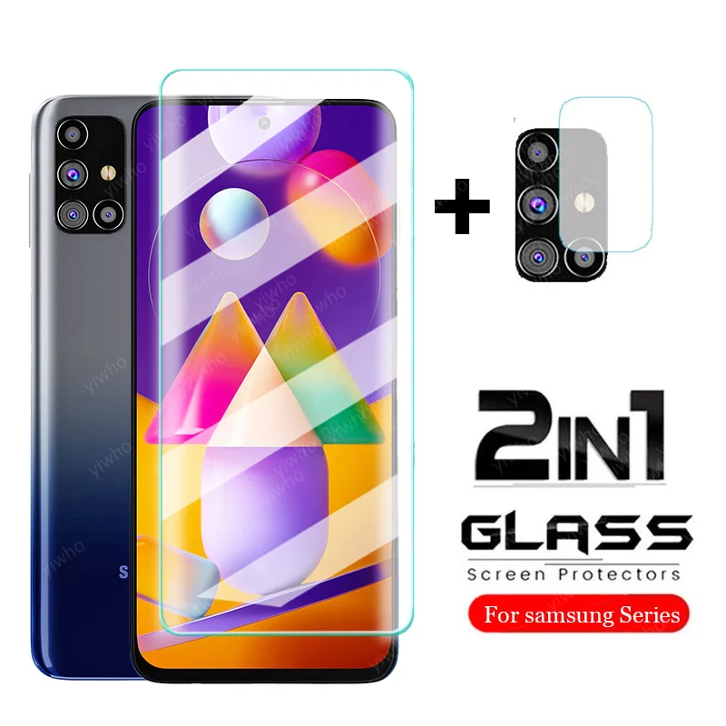 2 in 1 tempered glass for samsung galaxy m31s m31 prime m 31 s 31s 2020 m315f 6.4'' sm-m317f/ds 6.5'' protective glass film