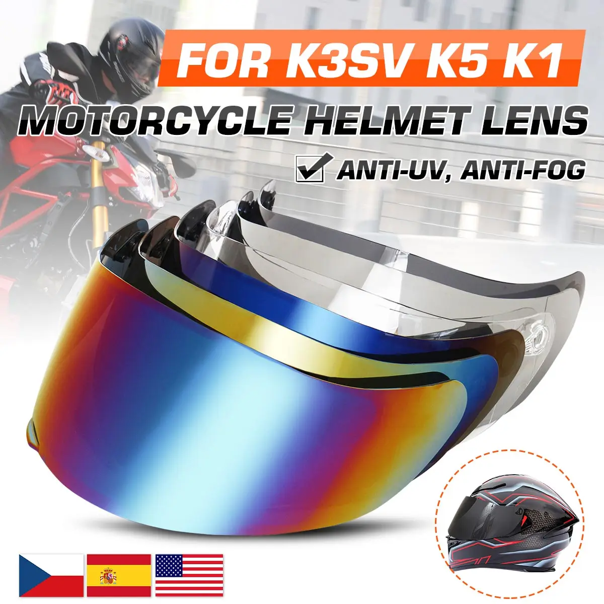 

Helmet Visor For AGV K5 K1 K3SV Motorcycle Detachable Helmet Glasses Motorbike Helmet Lens Motocross Full Face Helmet Visor