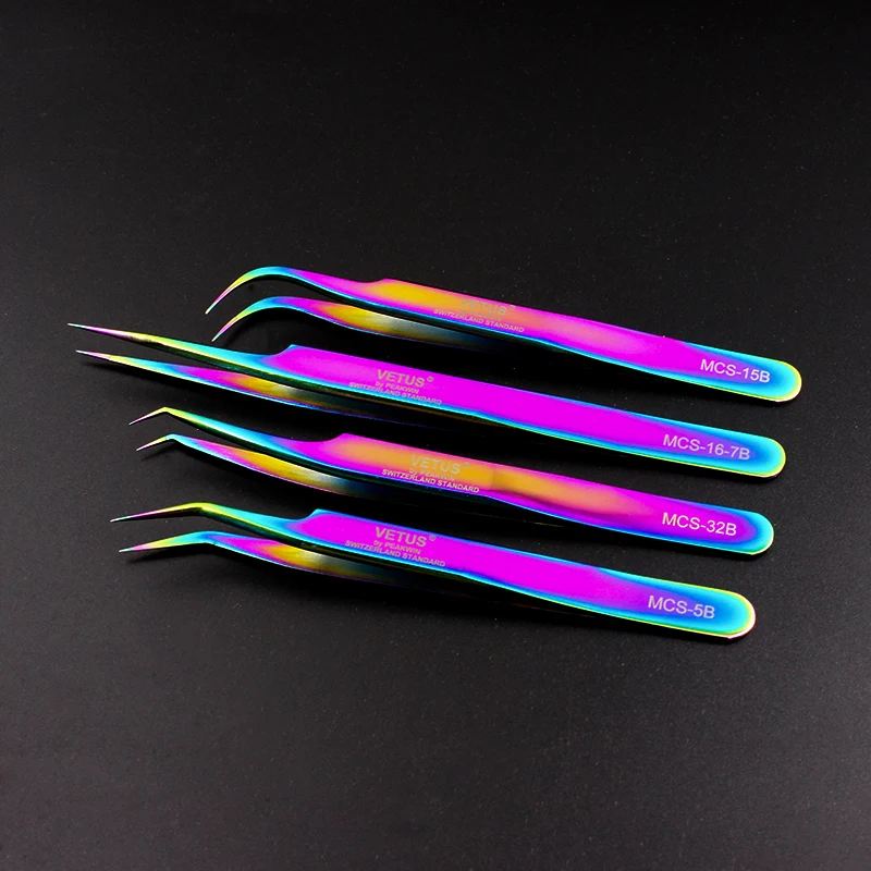 High Precision Lashes Tweezers Stainless Steel Non-magnetic Volume Eyelash Extension Tweezers Excellent Closure Makeup Tool