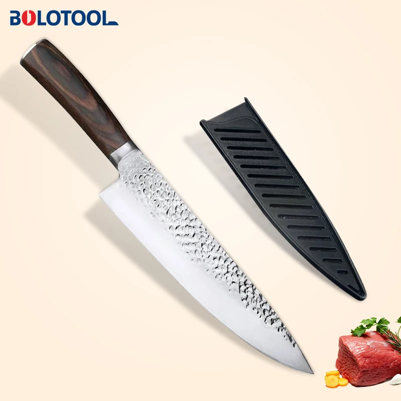 

Kitchen Knife Forged Professional Chef Knife 8" Meat Chopping Fish Filleting Vegetables Slicing Knife 440C Stainless Steel