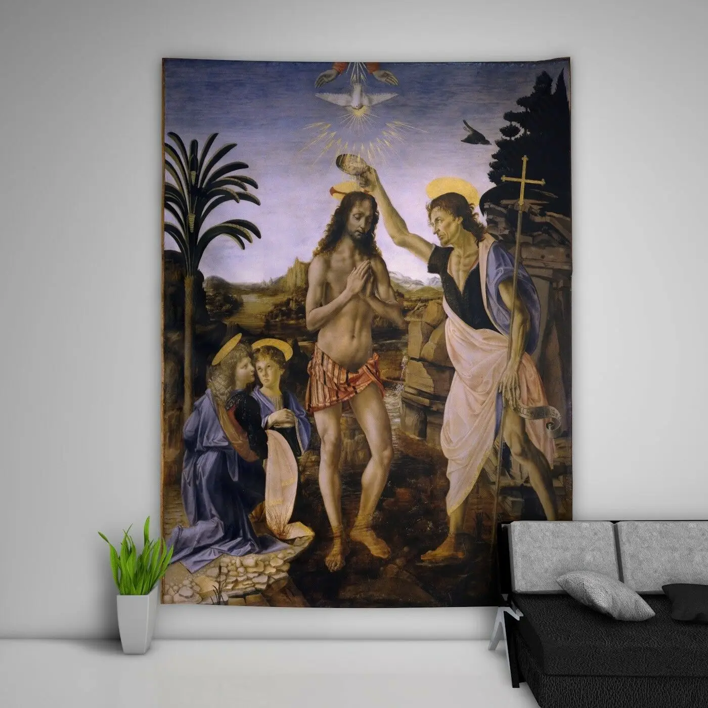 Baptism Christ Wall Hanging Tapestry Custom Bedroom Home Decoration