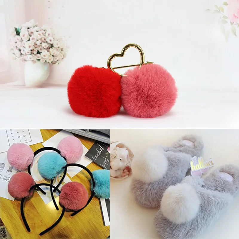 Real Mink Fur Pompom For Hats 9cm Natural Fox Fur Pompoms Balls Flutty Animal Hair Pompon Diy for Garment Sewing Supplies