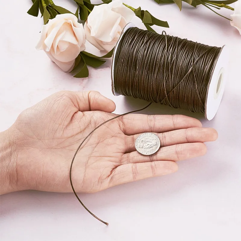 1mm Korean Waxed Polyester Cord Thread String for Jewelry Making DIY Necklace Bracelet Craft Supplies about 185yards/roll