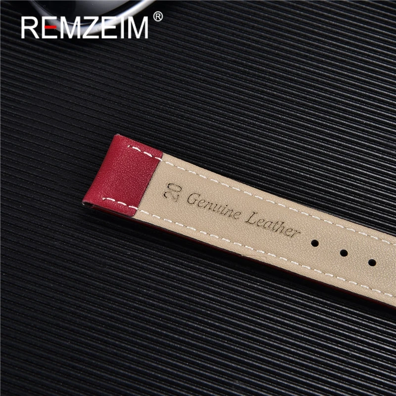 High quality Soft Women Watch Strap 14mm 16mm 18mm 20mm 22mm Genuine Leather Brown Red Pink Black Purple Watchband + Tool