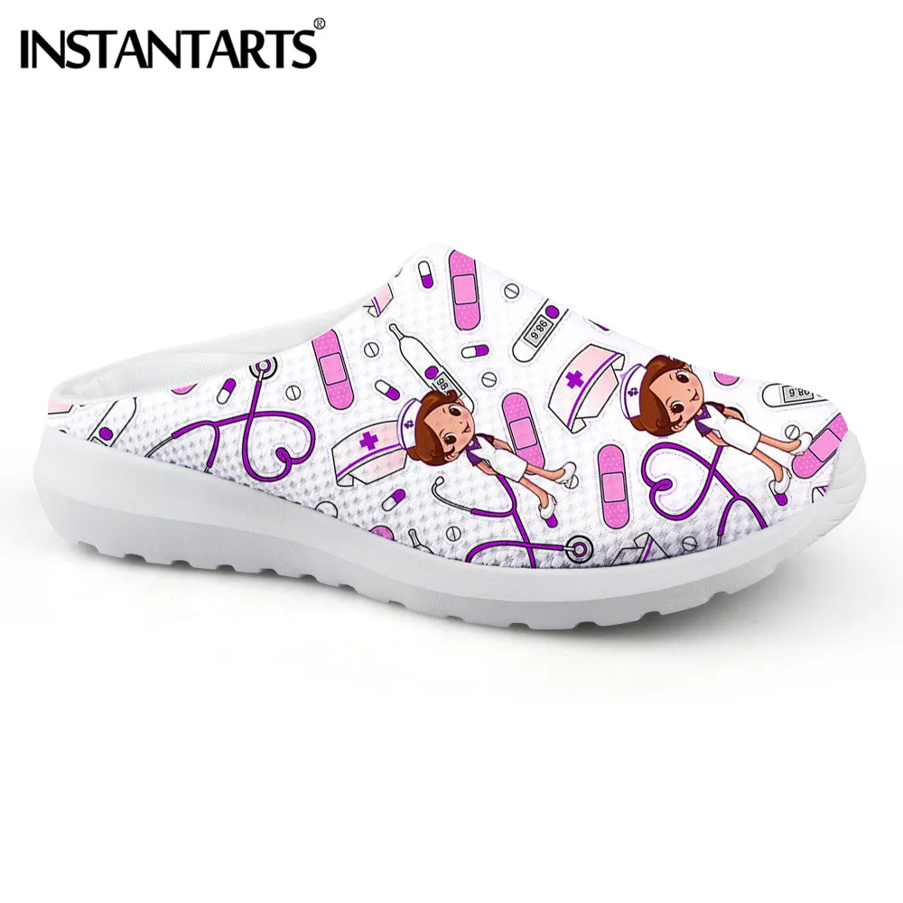 

INSTANTARTS 2022 Brand Design Gradient Women's Sandal Summer Comfortable Flats Nursing Shoes Medical Print Ladies Home Slippers