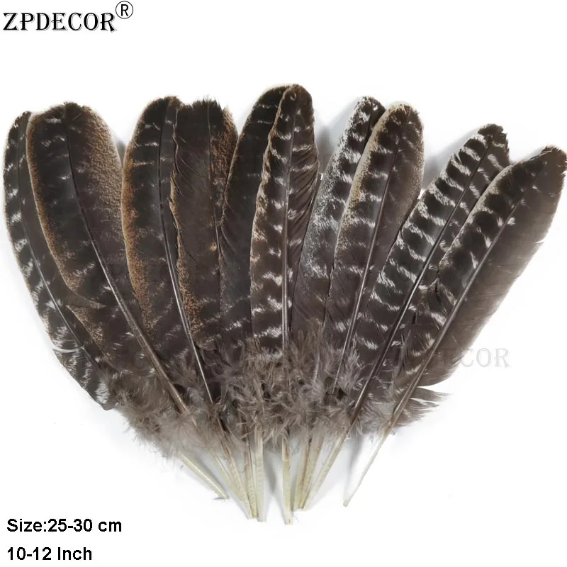 ZPDECOR Wholesale Natural Color Turkey Feathers 10-12 Inch 25-30 CM for DIY