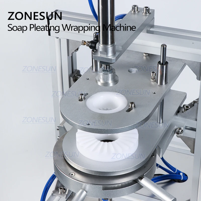 ZONESUN Toilet Cleaing Block Pleated Packaging Machine Semi automatic Round Sphere Hotel Soap Wrapping Machine