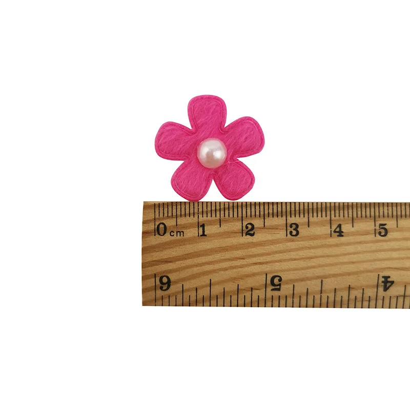(100 sztuk/paczka) 25mm mieszane kolory płatki pereł dekoracja kostiumów ręcznie robione Diy rzemiosło nakrycie głowy dla dziewczyny element ubioru sztuczny kwiat — zdjęcie 7