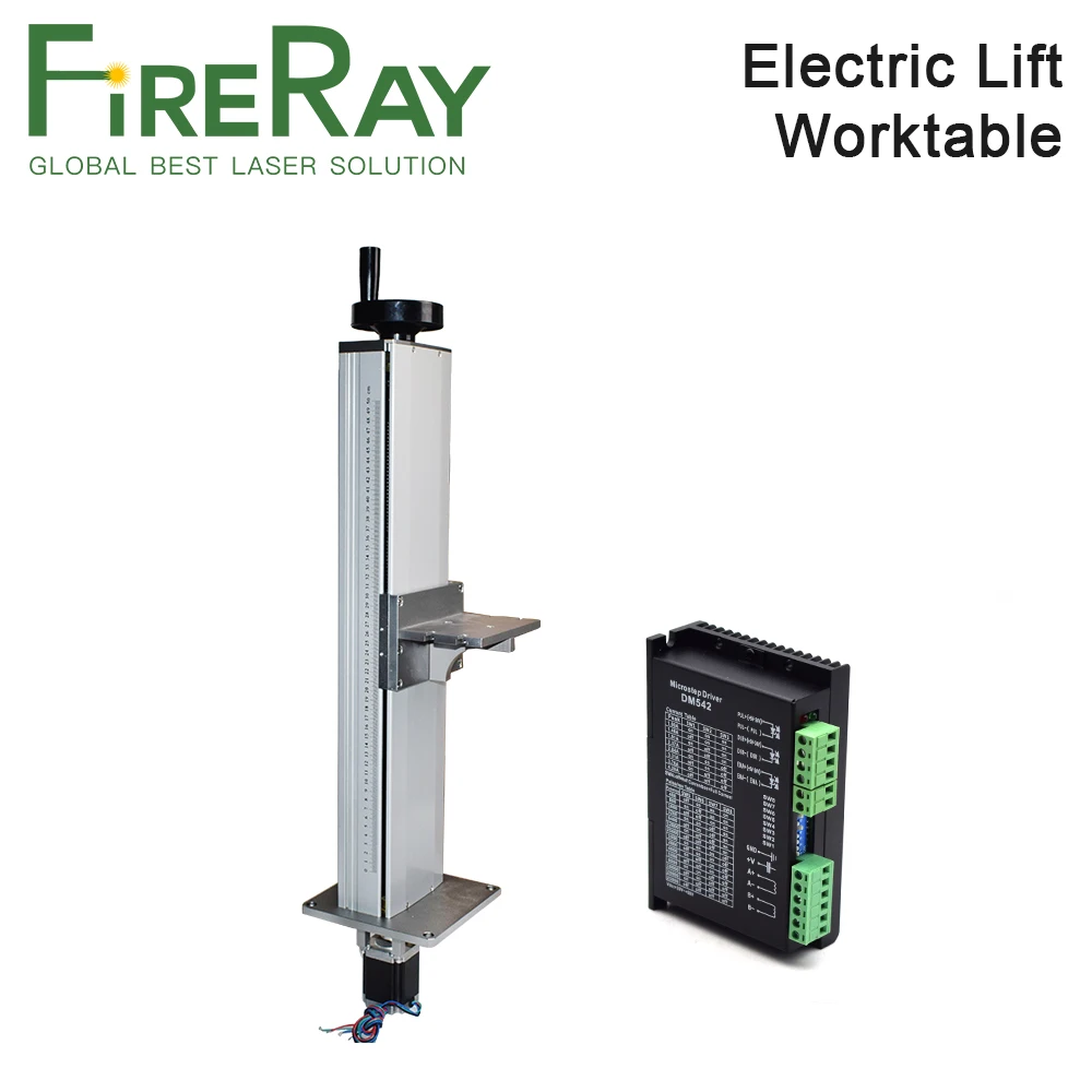 FireRay Fiber 1064nm Electric Lift Up and Down System Worktable 600mm Fiber Laser Marking Part use for Laser Marking Machine