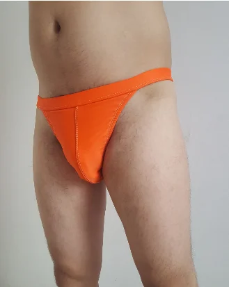 2020 Free shipping Men's suit  Sexy swimwear Monochrome full codeLarge size bikini  triangle Charm orange Super elastic