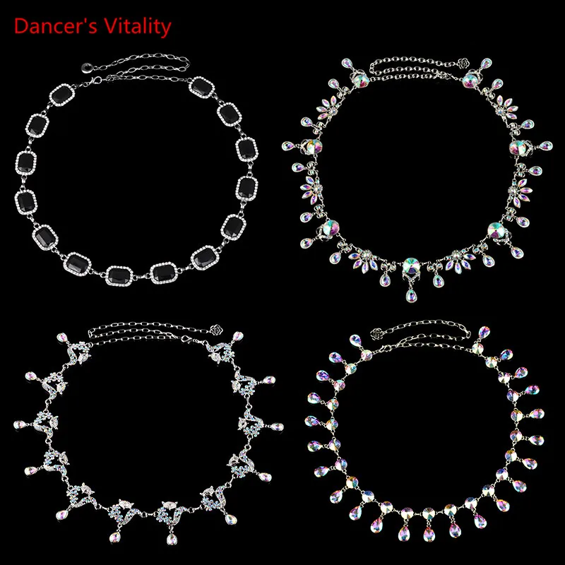 Crystal belly dance belt fashion dance hip scarf women belly dance stones chain girls dance accessories