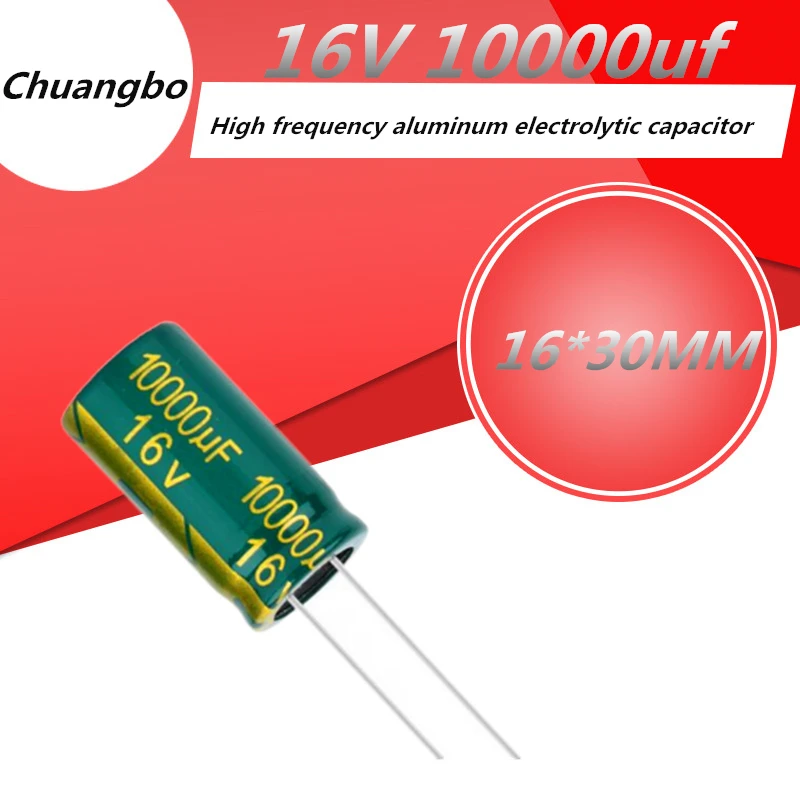 5pcs 16V10000UF 16V 10000 미크로포맷 16*30 낮은 ESR/임피던스 고주파 알루미늄 전해 콘덴서 크기 16*30 16V 10000 미크로포맷