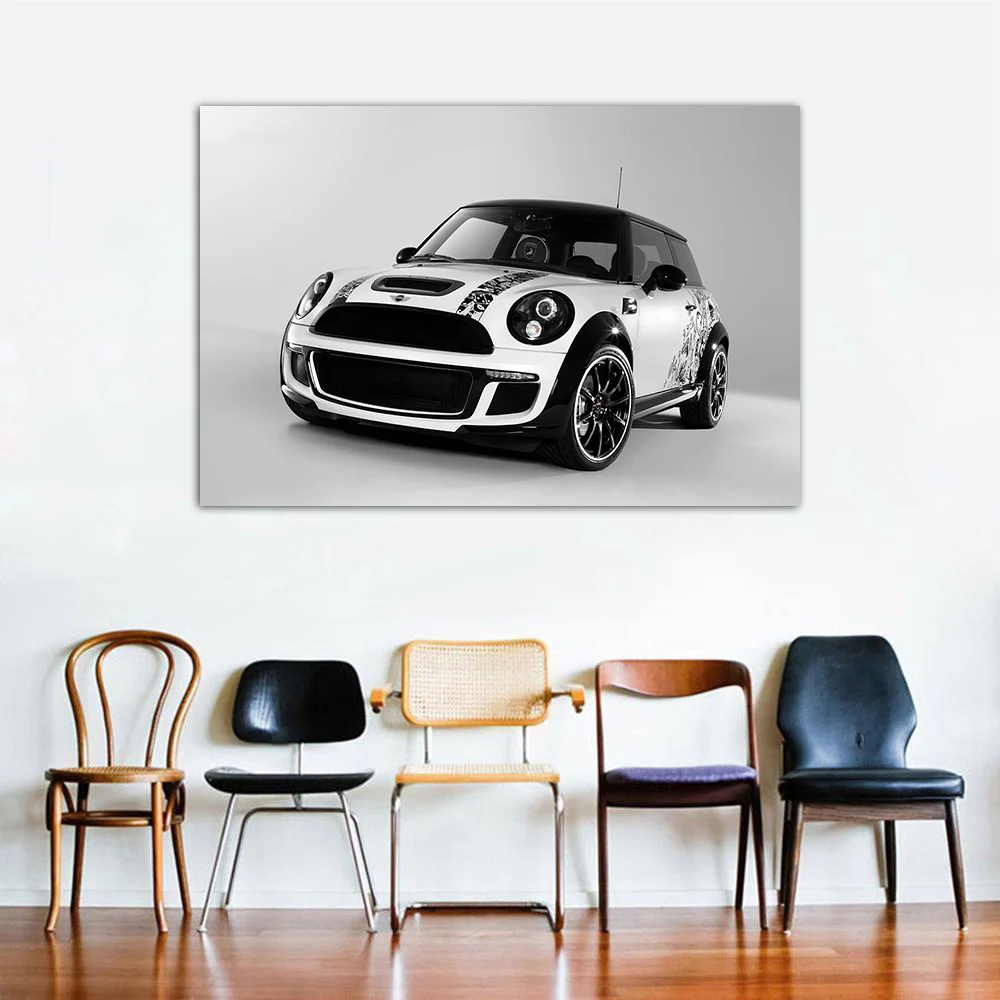 Mini Cooper Car Poster Wall Art Pictures for Living Room Home Decor Framed Canvas Painting