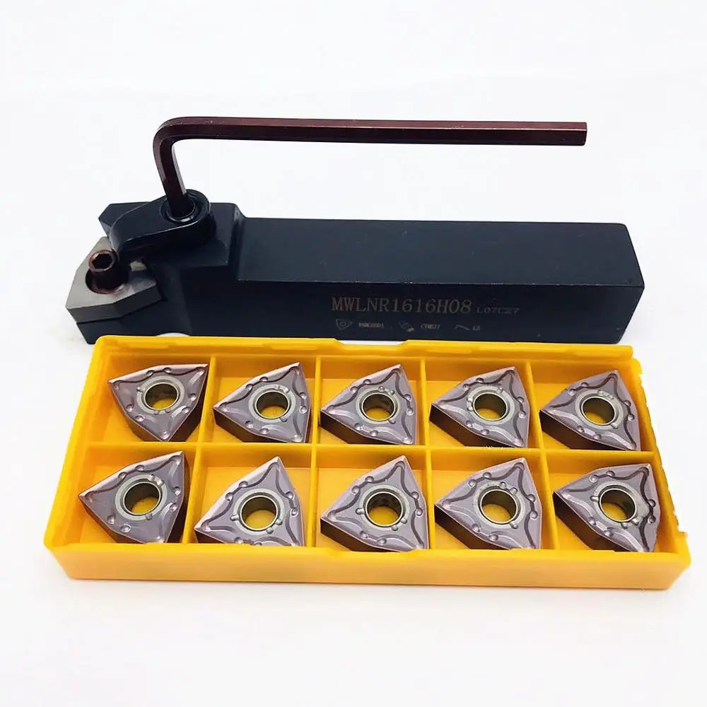 External turning tool MWLNR2020K08 MWLNR1616H08 MWLNR2525M08 10PCS WNMG080408 Carbide insert Lathe tool Turning insert MWLNR