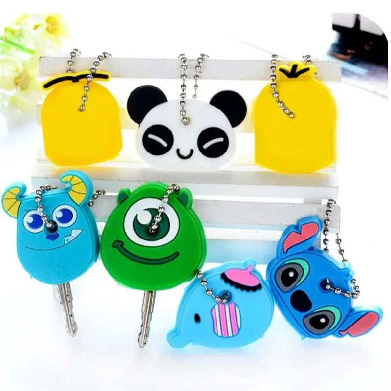 

1PC Cute Creative Keychain PVC Soft Keychain Jewelry Silicone Protective Cover Dust Cover Storage Bag Jewelry Pendant